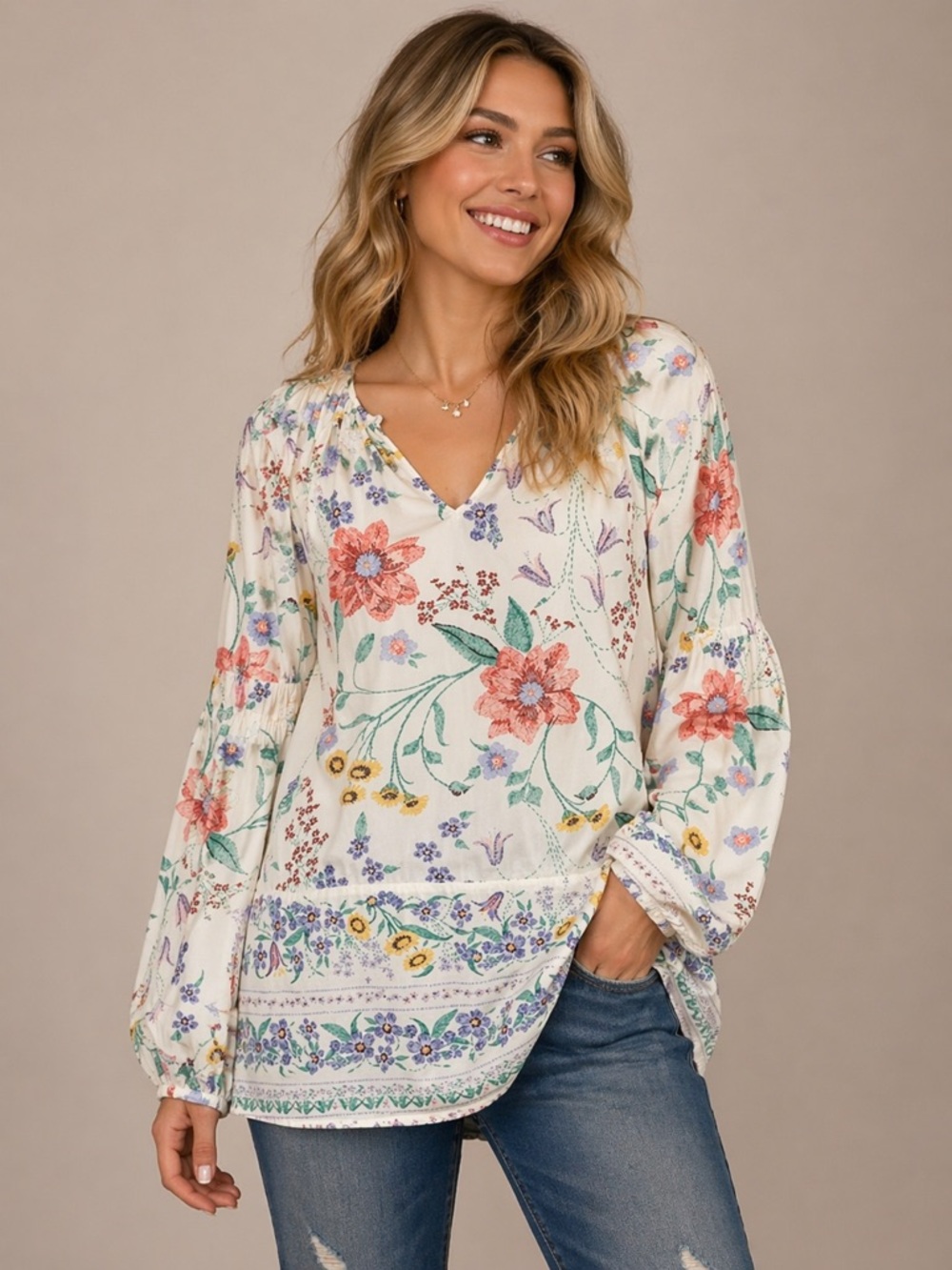 ๐ธโจ Old Navy Floral Boho Blouse โ Light & Effortless Beauty โจ๐ธ - Picture 1 of 9